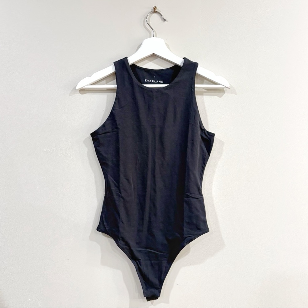 NWOT Everlane Black Bodysuit XS Supima Cotton Stretch One Piece Tank